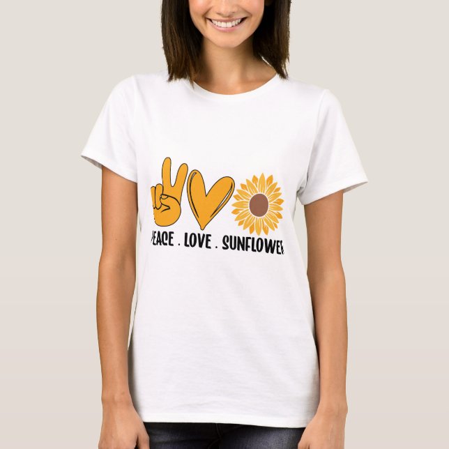 Sunflower Peace Love T-Shirt (Front)