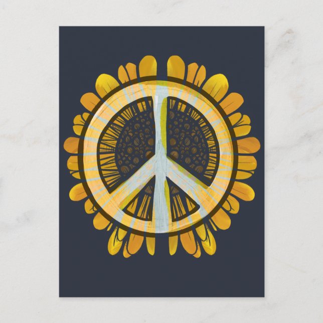Sunflower Peace Symbol Sunflowers World Peace      Postcard (Front)