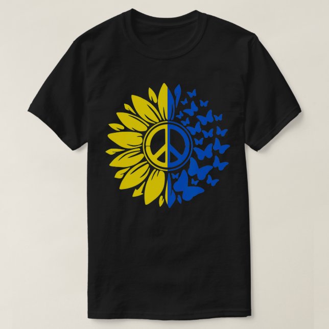 Sunflower Peace Ukraine Ukrainian Flag Ukraine Fla T-Shirt (Design Front)