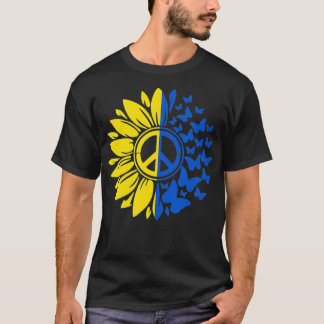 Sunflower Peace Ukraine Ukrainian Flag Ukraine Fla T-Shirt