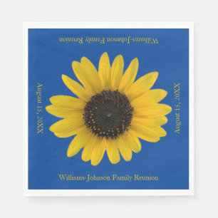 Sunflower Personalised Blue Event Napkin