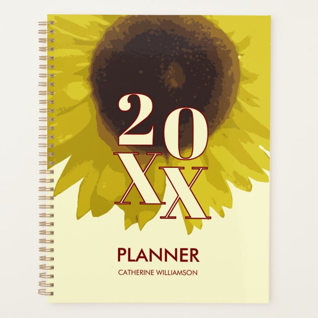 Sunflower Personalised Floral Yellow Planner (Front)