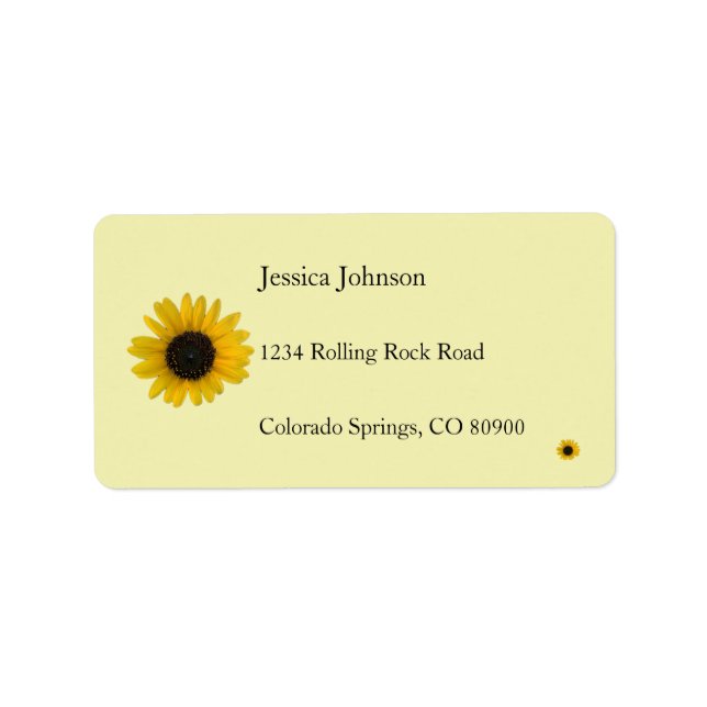Sunflower Personalised Label (Front)
