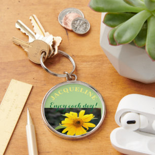 Sunflower Personalised Name Keychain