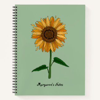 Sunflower Personalised Name & Message Notebook