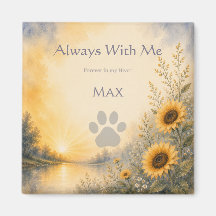 Sunflower Pet Memorial Remembrance Magnet