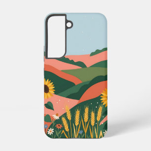Sunflower Phone Case - Boho Wheat Field
