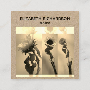 Sunflower Photo Collage Artistic Craft Square Business Card