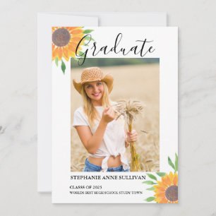 Sunflower Photo Graduation Announcement