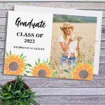 Sunflower Photo Graduation Keepsake Plaque<br><div class="desc">This floral Graduation Plaque is decorated with watercolor sunflowers and greenery. 
Easily customisable with your photo and details.
Use the Design Tool to change the text size,  style,  or colour.
As we create our artwork you won't find this exact image from other designers.
Original Watercolor © Michele Davies.</div>