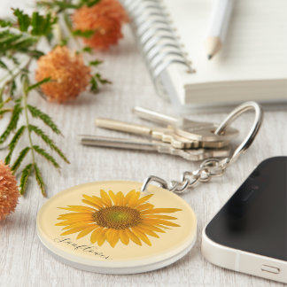 Sunflower Photo Keychain