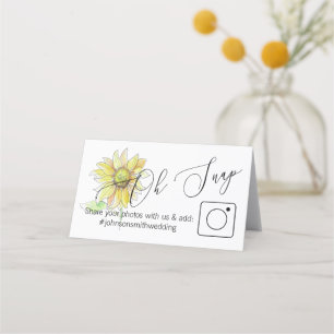 Sunflower Photo Share Folded table card #hashtag