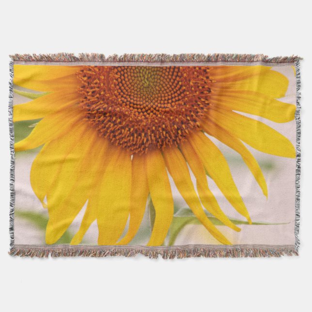 Sunflower Photo Throw Blankets (Front)
