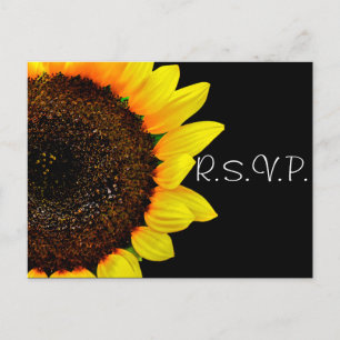 Sunflower Photography Custom Wedding RSVP Invitation Postcard