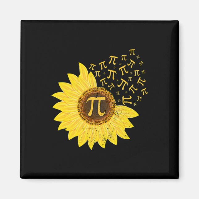 Sunflower Pi Day 3.14 March 14th Math Teacher Vint Magnet (Front)