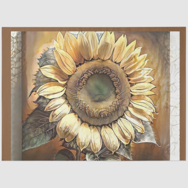 Sunflower Picture Modern Art Collection Tissue Paper (Front)