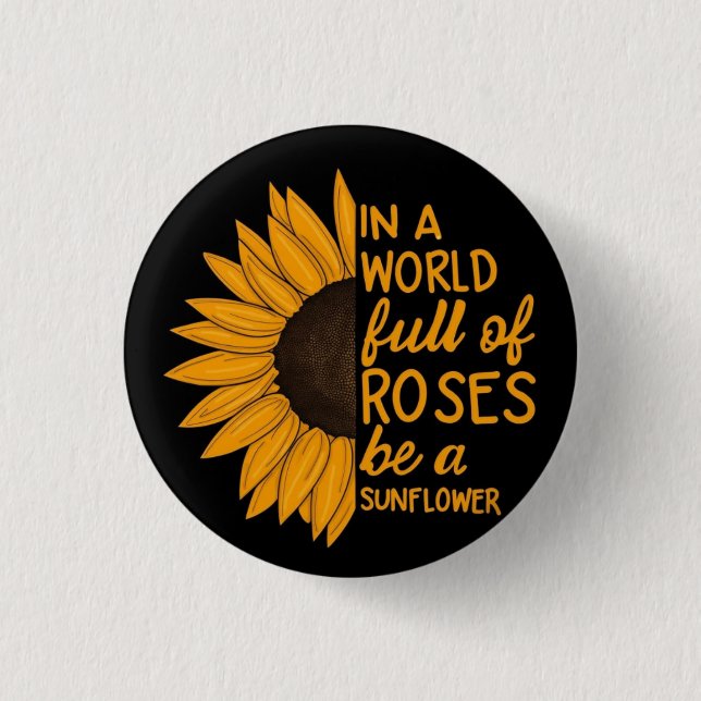 Sunflower pin│Inspirational Gift│Positive Badge (Front)