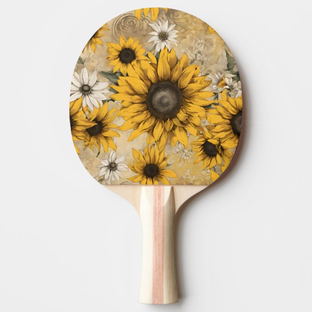 Sunflower Ping Pong Paddle (Front)