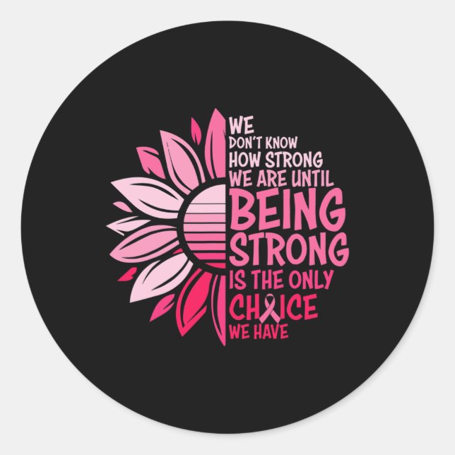 Sunflower Pink Breast Cancer Awareness Women Warri Classic Round Sticker (Front)