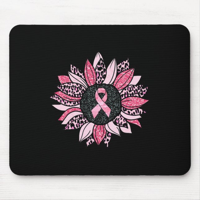 Sunflower Pink Breast Cancer Awareness Women Warri Mouse Pad (Front)