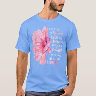 Sunflower Pink Breast Cancer Awareness Women Warri T-Shirt