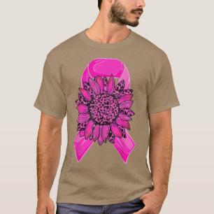 Sunflower Pink Ribbon Breast Cancer Awareness Wome T-Shirt