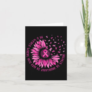 Sunflower Pink Ribbon Butterfly Breast Cancer Awar Card