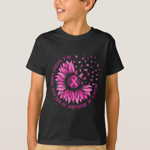 Sunflower Pink Ribbon Butterfly Breast Cancer Awar T-Shirt