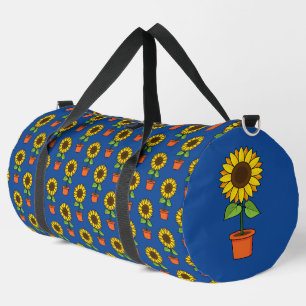 Sunflower Plant in a Pot Pattern Duffle Bag