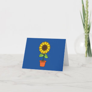 Sunflower Plant in a Pot Thank You Card
