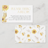 Sunflower Please Bring A Recipe Enclosure Card