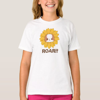Sunflower Pomchi Puppy Lion Roaring Cute Kawaii T T-Shirt