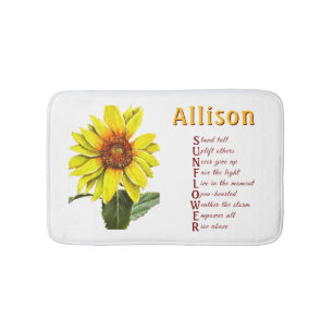 Sunflower Positive Encouragement Bath Mat