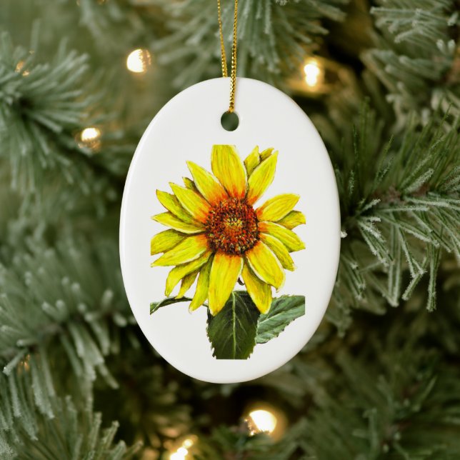 Sunflower Positive Encouragement Ceramic Tree Decoration (Tree)
