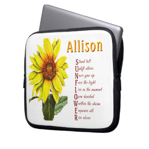 Sunflower Positive Encouragement Laptop Sleeve