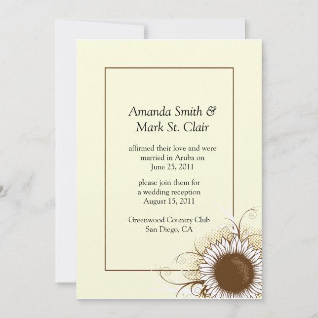 Sunflower Post Wedding Invitations (Front)