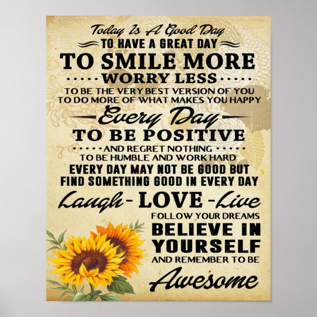 Sunflower Poster- Perfect Gift Ideas For Birthday Poster (Front)
