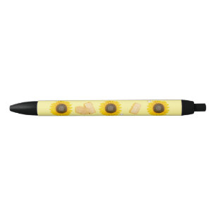 sunflower power black ink pen