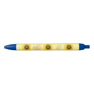 sunflower power black ink pen