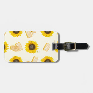 sunflower power luggage tag