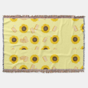 sunflower power throw blanket
