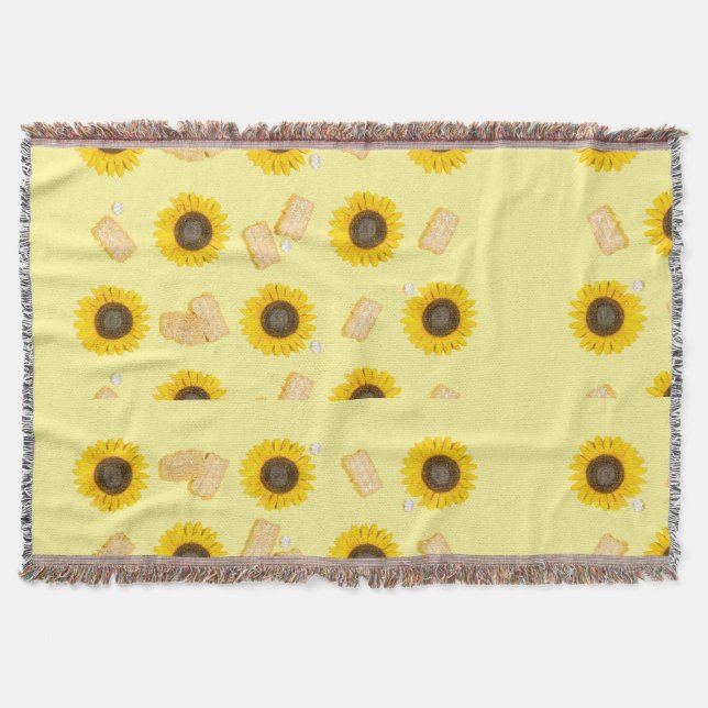 sunflower power throw blanket (Front)