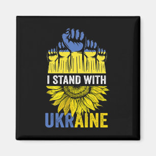 Sunflower Pray For Ukraine Flag I Stand With Ukrai Magnet