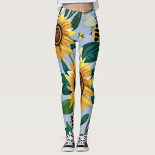 Sunflower Print Leggings