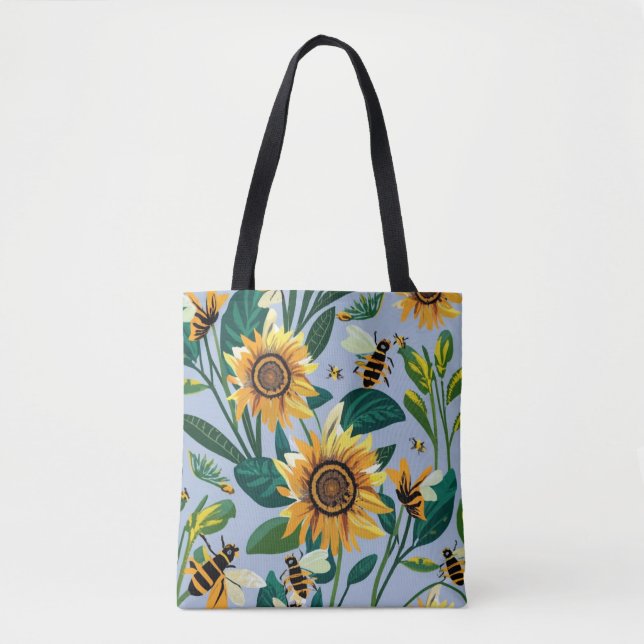  Sunflower Print Tote Bag (Front)