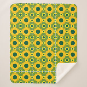 sunflower printed sherpa blanket