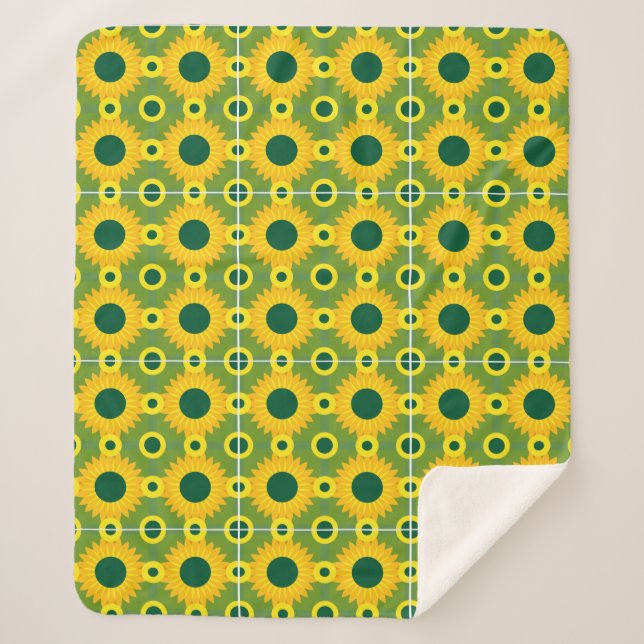 sunflower printed sherpa blanket (Front)
