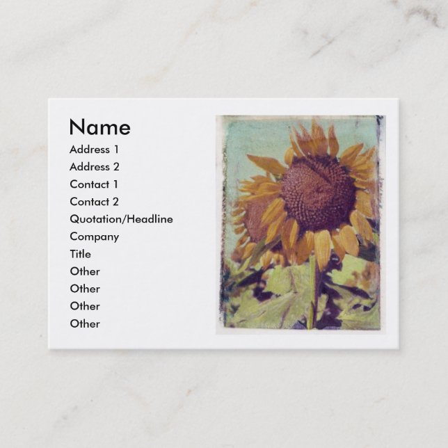 Sunflower profile card (Front)
