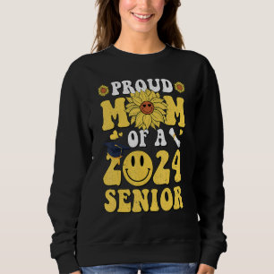 Sunflower Proud Mom Of A 2024Hippie Graduation Sen Sweatshirt