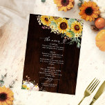 Sunflower Pumpkin Burgundy Wedding Menu Card<br><div class="desc">Create an elegant and timeless fall-themed wedding suite that effortlessly reflects your style with personalised details.</div>